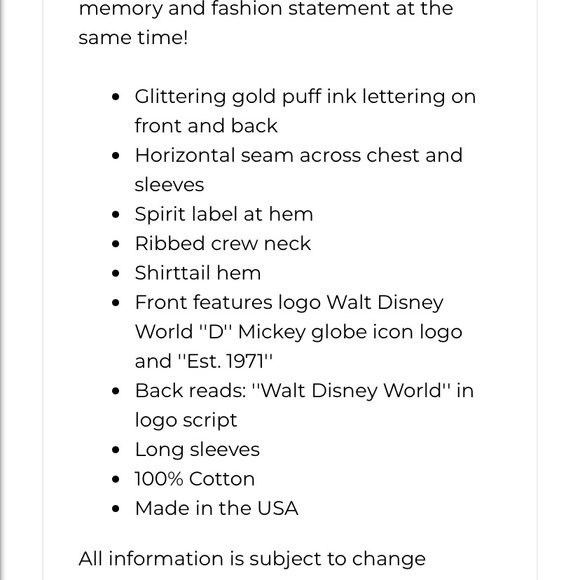 NWOT Disney Rose Gold Spirit Jersey - Picture 3 of 7